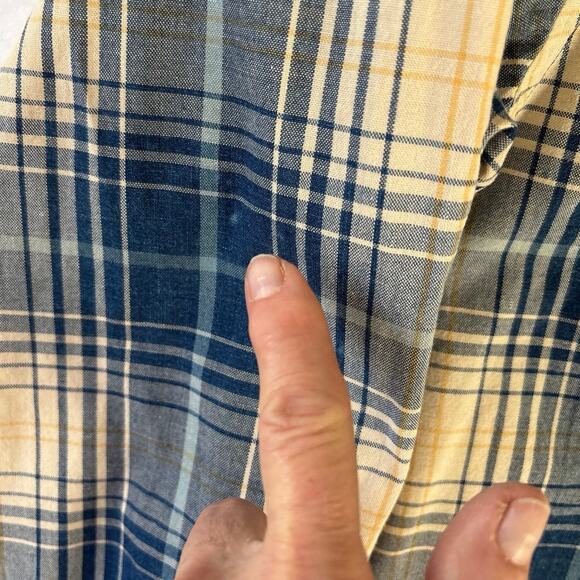 Abercrombie & Fitch THE BIG SHIRT Plaid Blue Button Down Long Sleeve Shirt Sz LG - Picture 12 of 12